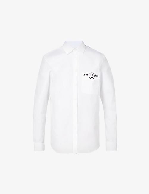 MOSCHINO: Smiley brand-print cotton shirt