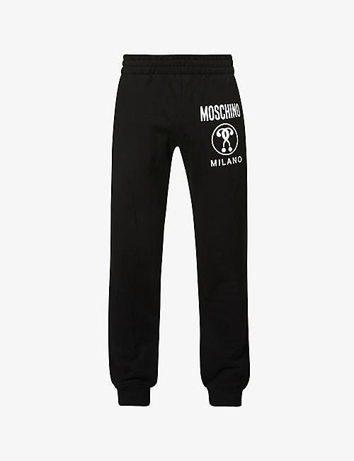 MOSCHINO: Logo-print relaxed-fit organic cotton-jersey jogging bottoms