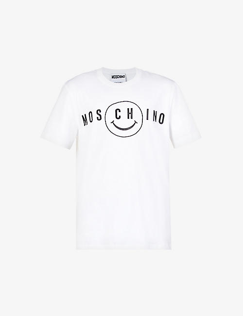 MOSCHINO: Smiley brand-print cotton-jersey T-shirt