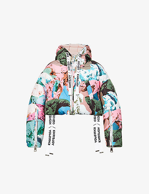 KENZO: KHRISJOY x KENZO cropped graphic-print shell-down jacket