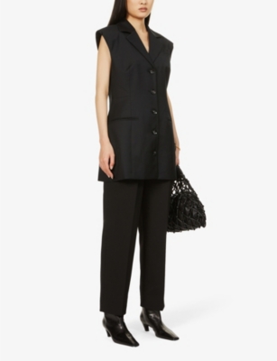FRANKIE SHOP: Bea high-rise tapered stretch-twill trousers
