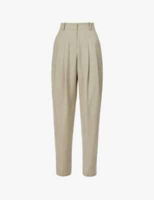 FRANKIE SHOP: Gelso high-rise pleated woven trousers