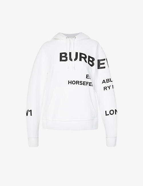 BURBERRY: Logo-print cotton-jersey hoody