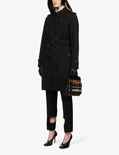 Black and white woman in trenchcoat burberry erotic photo