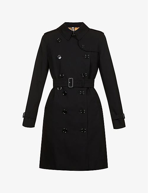 BURBERRY: Kensington double-breasted cotton trench coat
