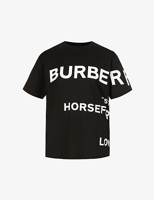 BURBERRY: Carrick logo-print cotton-jersey T-shirt