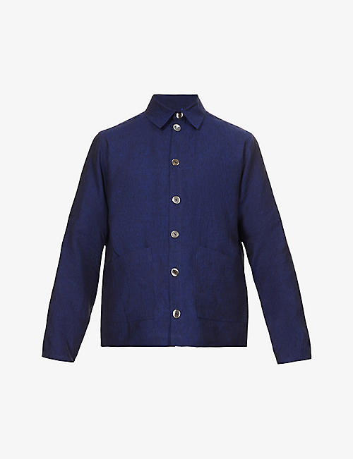 MISSING CLOTHIER: Patch-pocket long-sleeved linen jacket