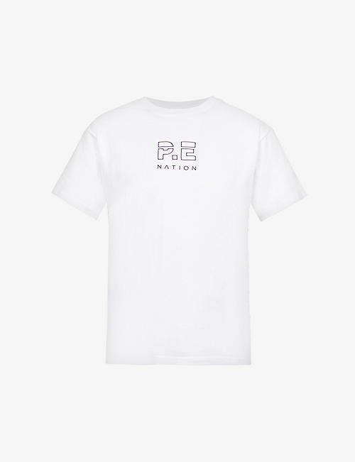 P.E NATION: Heads Up logo-print organic-cotton T-shirt