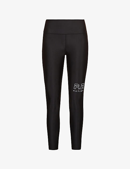 P.E NATION: Stadium high-rise recycled polyester-stretch leggings