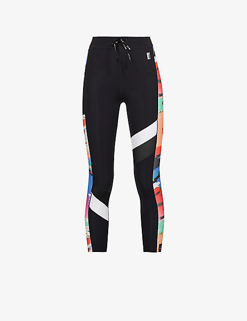 P.E NATION: Break Out graphic-panel high-rise recycled-nylon leggings