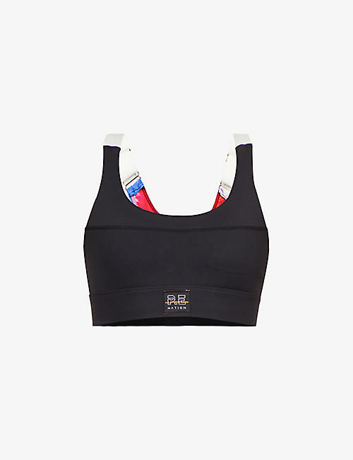 P.E NATION: Break Out scoop-neck recycled nylon sports bra
