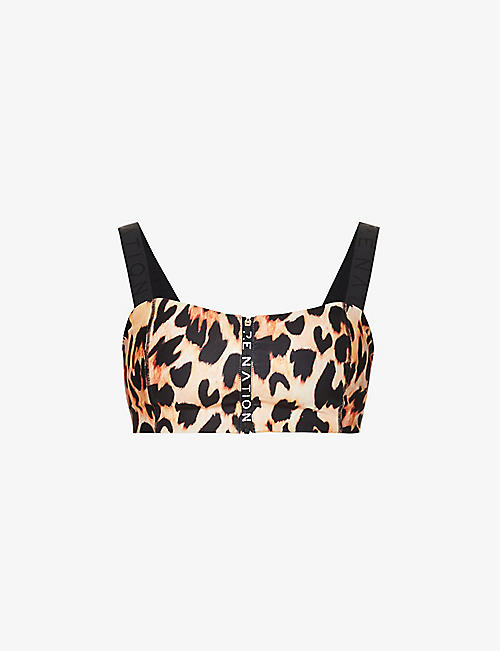 P.E NATION: Game Changer animal-print stretch-recycled polyester sports bra