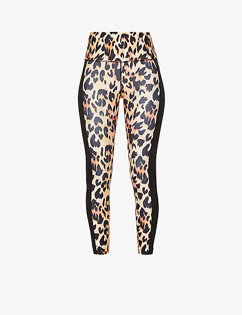 P.E NATION: Game Changer animal-print high-rise stretch-recycled polyester leggings