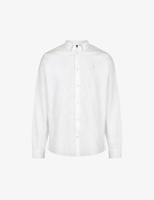 ALLSAINTS: Hermosa logo-embroidered relaxed-fit cotton shirt