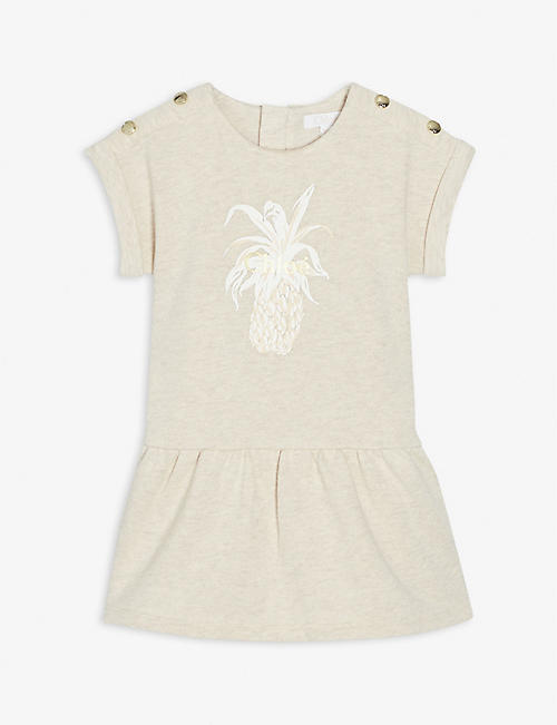 CHLOE: Pineapple-print organic cotton dress 9 months - 2 years