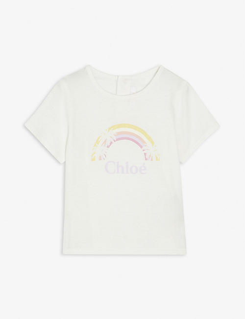 CHLOE: Rainbow-print organic cotton-jersey T-shirt 3-36 months