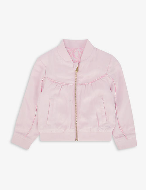 CHLOE: Reversible embroidered satin bomber jacket 6 months-3 years