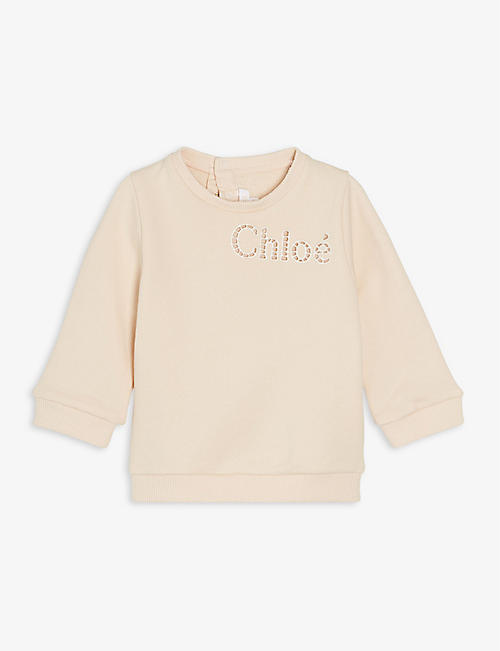 CHLOE: Perforated-logo organic-cotton sweatshirt 9-36 months
