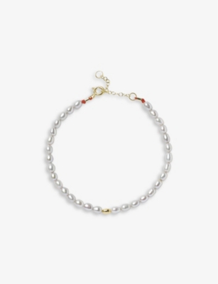 The Alkemistry 18ct Yellow-gold And Pearl Beaded Anklet In 18k Yellow Gold