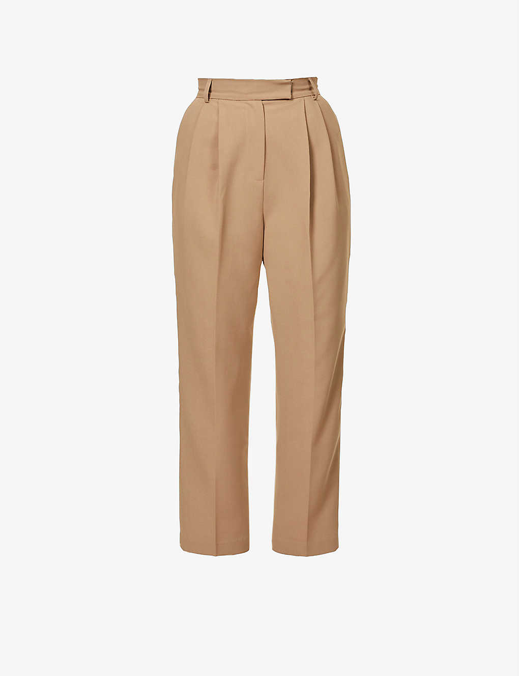 Shop The Frankie Shop Frankie Shop Women's Latte Bea Tapered High-rise Stretch-crepe Trousers