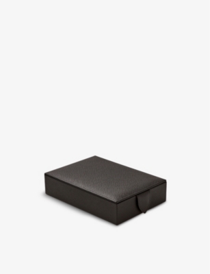 Smythson Panama Leather Jewellery Box In Black