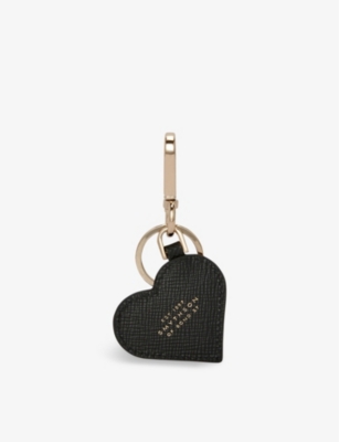 SMYTHSON: Panama heart crossgrain leather keyring