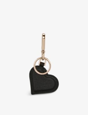 SMYTHSON: Panama heart crossgrain leather keyring