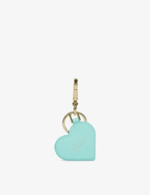 SMYTHSON: Panama heart crossgrain leather keyring