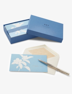 SMYTHSON: Thank You floral-embossed notelets set of 10