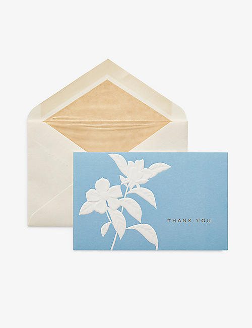 SMYTHSON: Thank You floral-embossed notelets set of 10