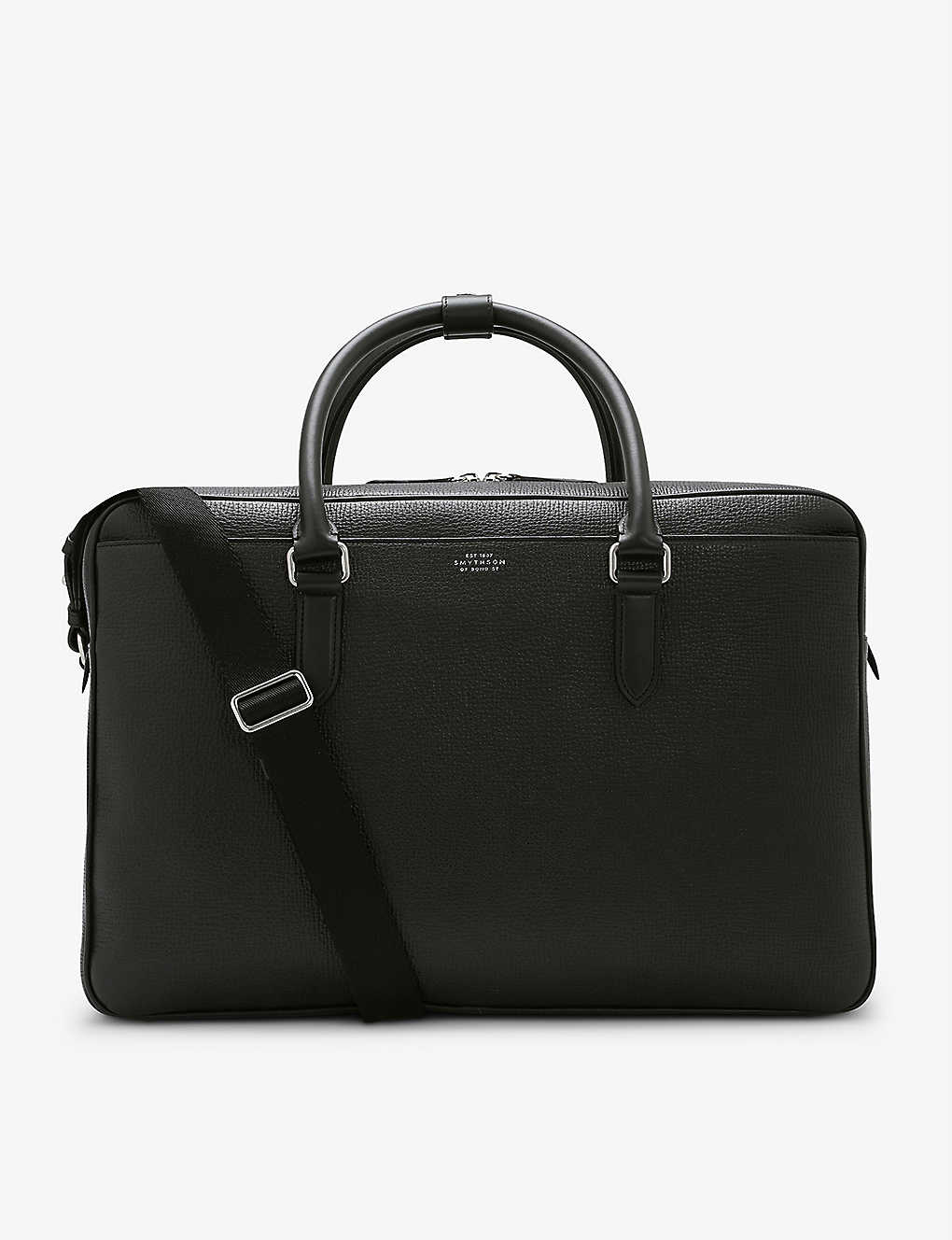 Smythson Ludlow 48-hour Grained-leather Travel Bag In Black