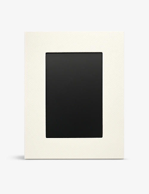 SMYTHSON: Panama small leather photo frame 21.5cm x 16.7cm
