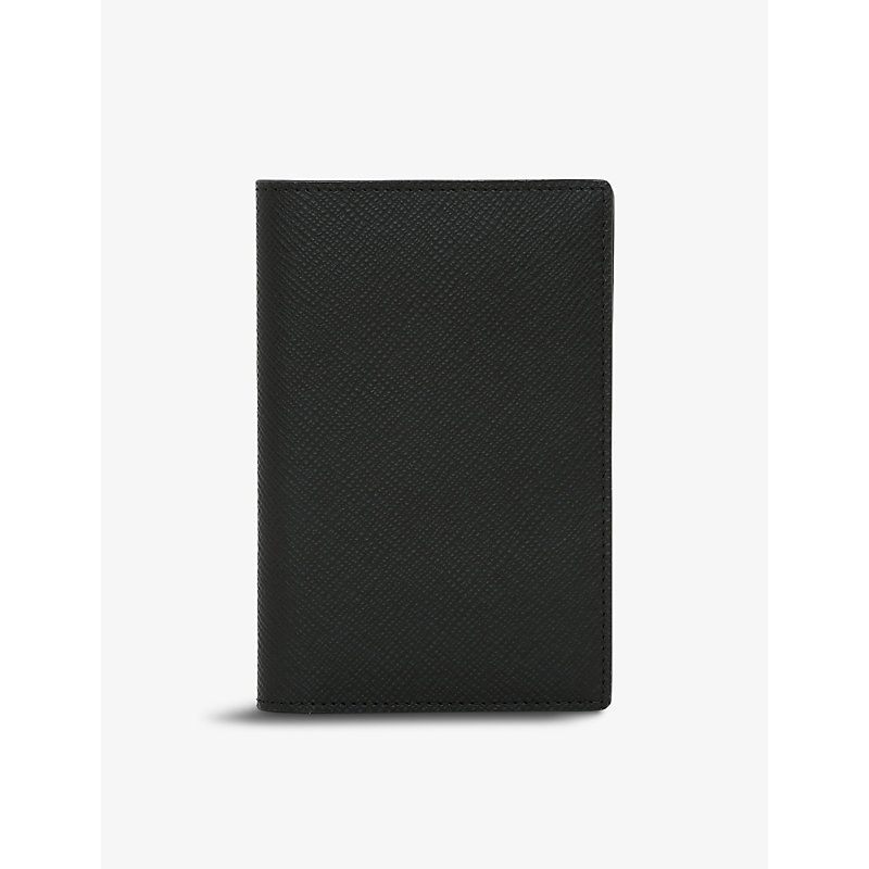 Smythson Panama 2022 Grained-leather Passport Cover In Black
