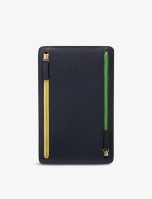 SMYTHSON: Panama zip crossgrain leather currency case