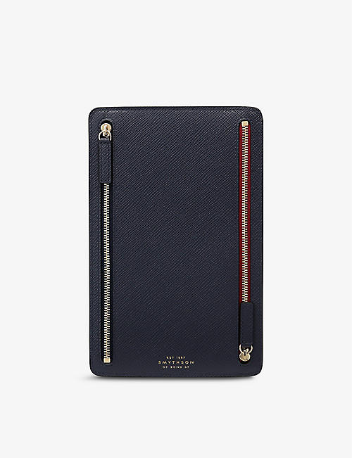SMYTHSON: Panama zip crossgrain leather currency case