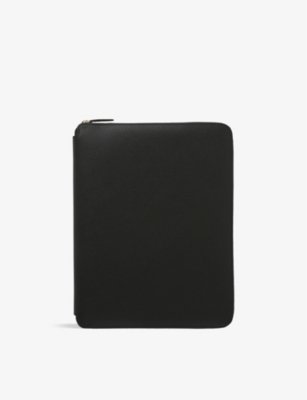 SMYTHSON: Panama A4 zipped leather writing folder 33cm x 25.5cm