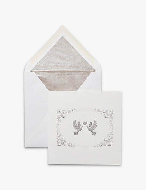 SMYTHSON：Doves 婚礼贺卡 15 厘米 x 15 厘米