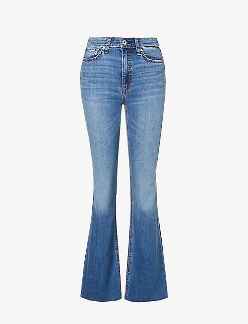 RAG & BONE: Nina high-rise flared stretch-denim jeans