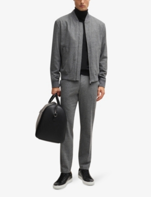 Hugo Boss Slim-fit Rollneck Sweater In Wool In Black