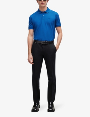 BOSS: Logo-embroidered short-sleeve cotton polo shirt