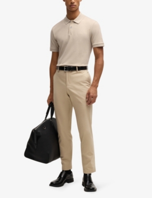 BOSS: Logo-embroidered short-sleeve cotton polo shirt