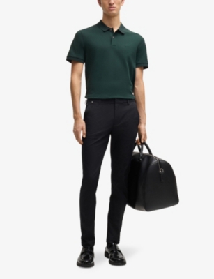 Hugo Boss Pallas Regular-fit Polo Shirt In Cotton In Open Green