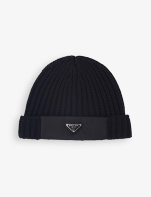 PRADA: Re-Nylon branded wool hat