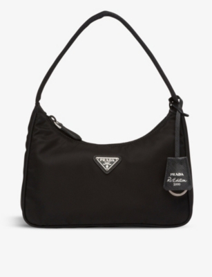 Prada Womens Black Re-edition 2000 Recycled Nylon Shoulder Bag