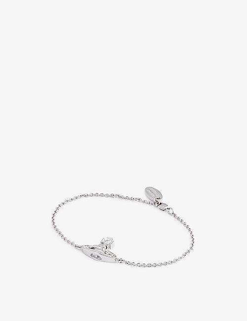 VIVIENNE WESTWOOD JEWELLERY: Pina Bas Relief silver-tone brass and cubic zirconia bracelet