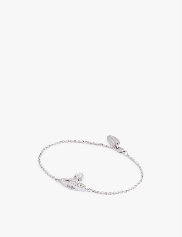 Pina Bas Relief silver-tone brass and cubic zirconia bracelet