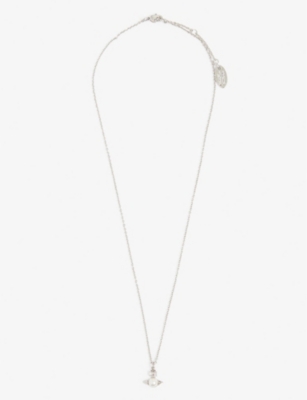 Vivienne Westwood Jewellery Balbina Platinum-plated Brass And Faux-pearl Pendant Necklace In Silver/cream