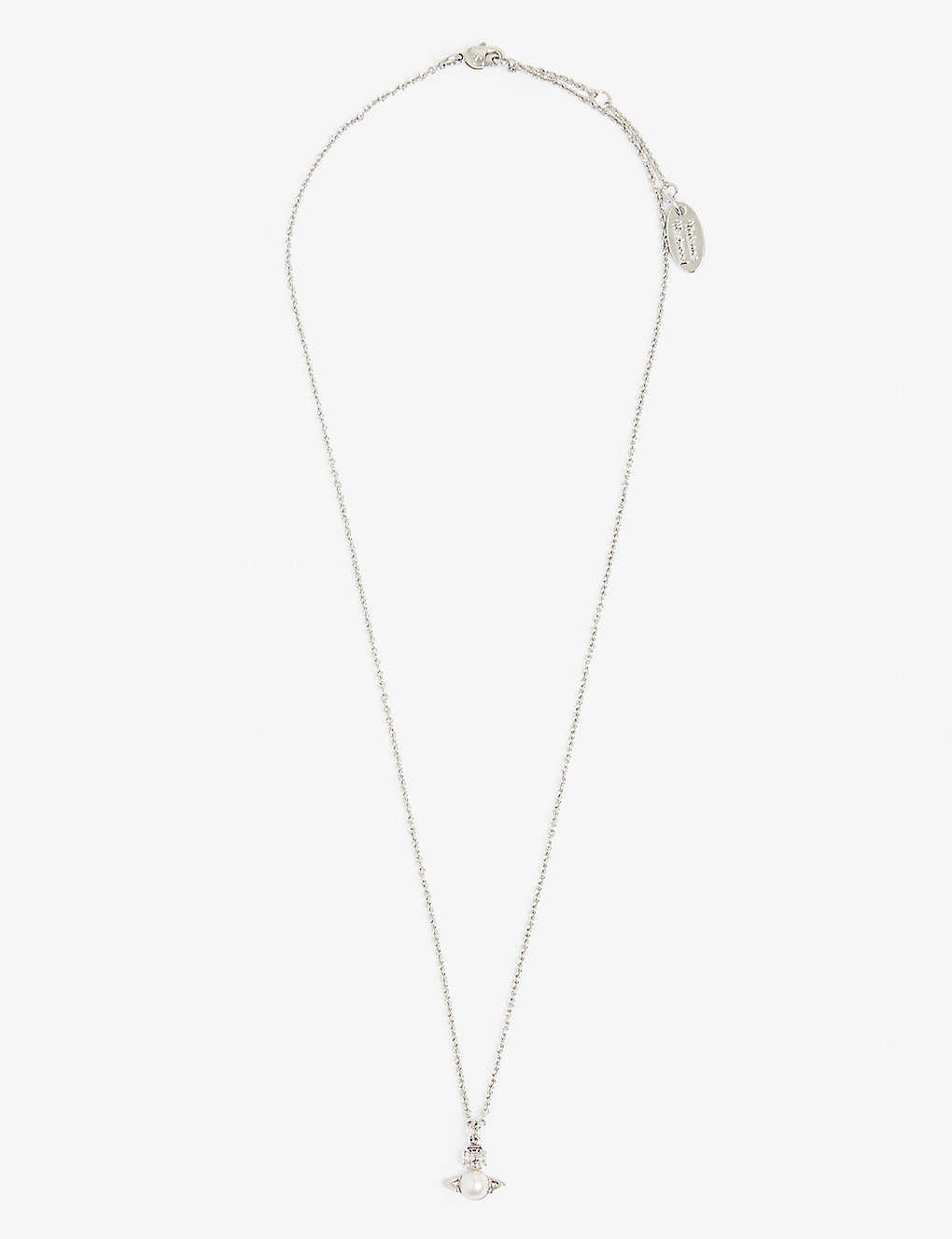 Vivienne Westwood Jewellery Balbina Platinum-plated Brass And Faux-pearl Pendant Necklace In Silver/cream