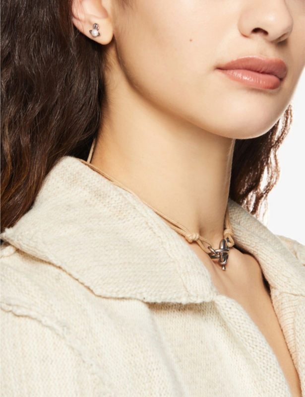 Balbina brass and faux-pearl stud earrings