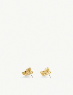 VIVIENNE WESTWOOD JEWELLERY Valentina yellow gold-toned brass and crystals stud earrings